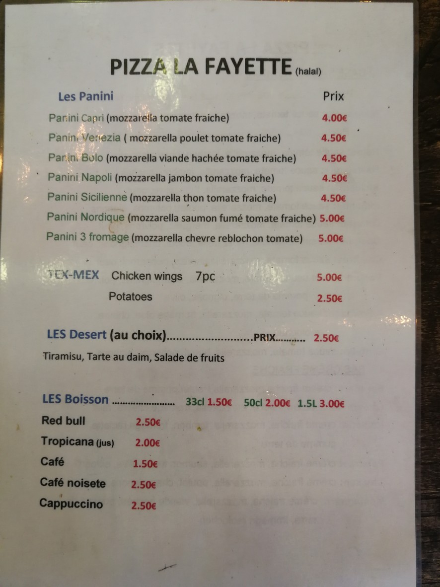 Pizza Lafayette menu 2