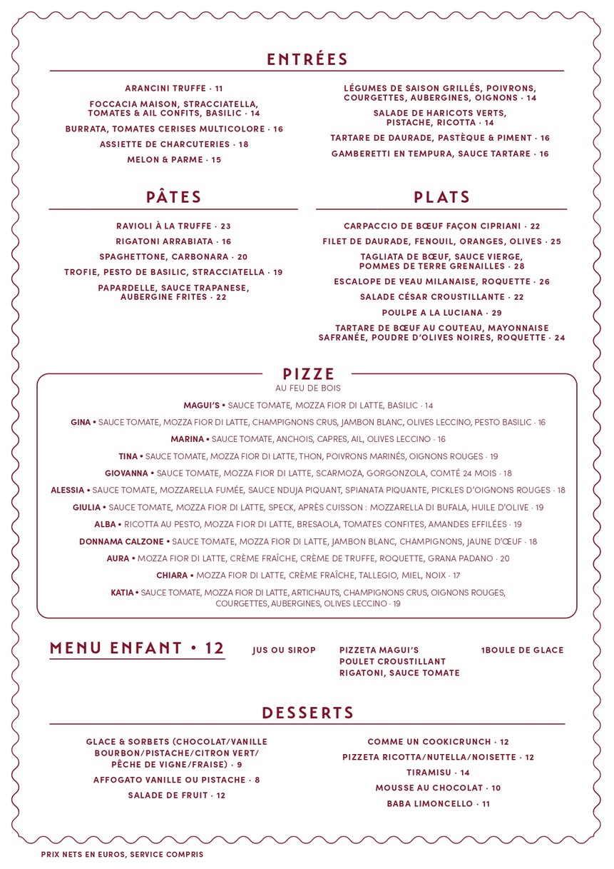 Peppino menu 1