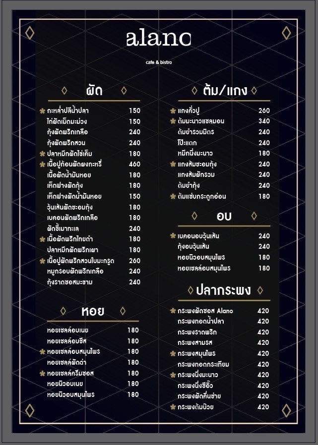 阿拉诺咖啡馆和餐馆 menu 1