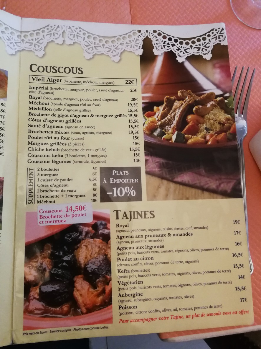 Le Vieil Alger menu 2