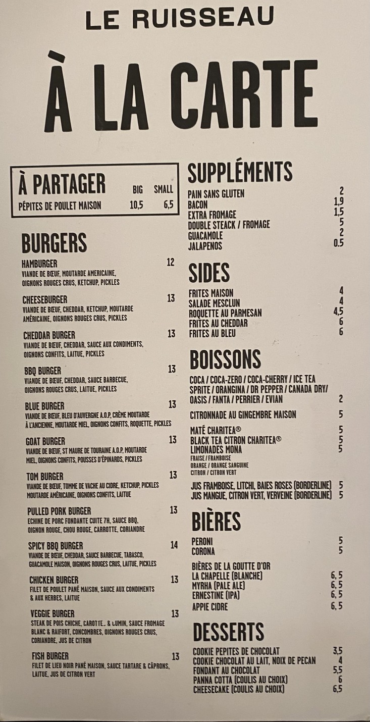 El Arroyo menu 1