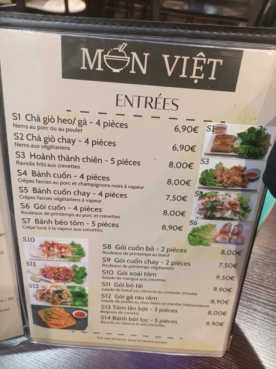 Món Viêt menu 1