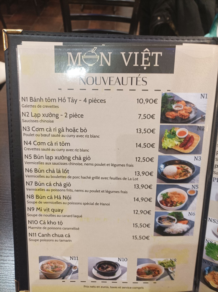 Món Viêt menu 3