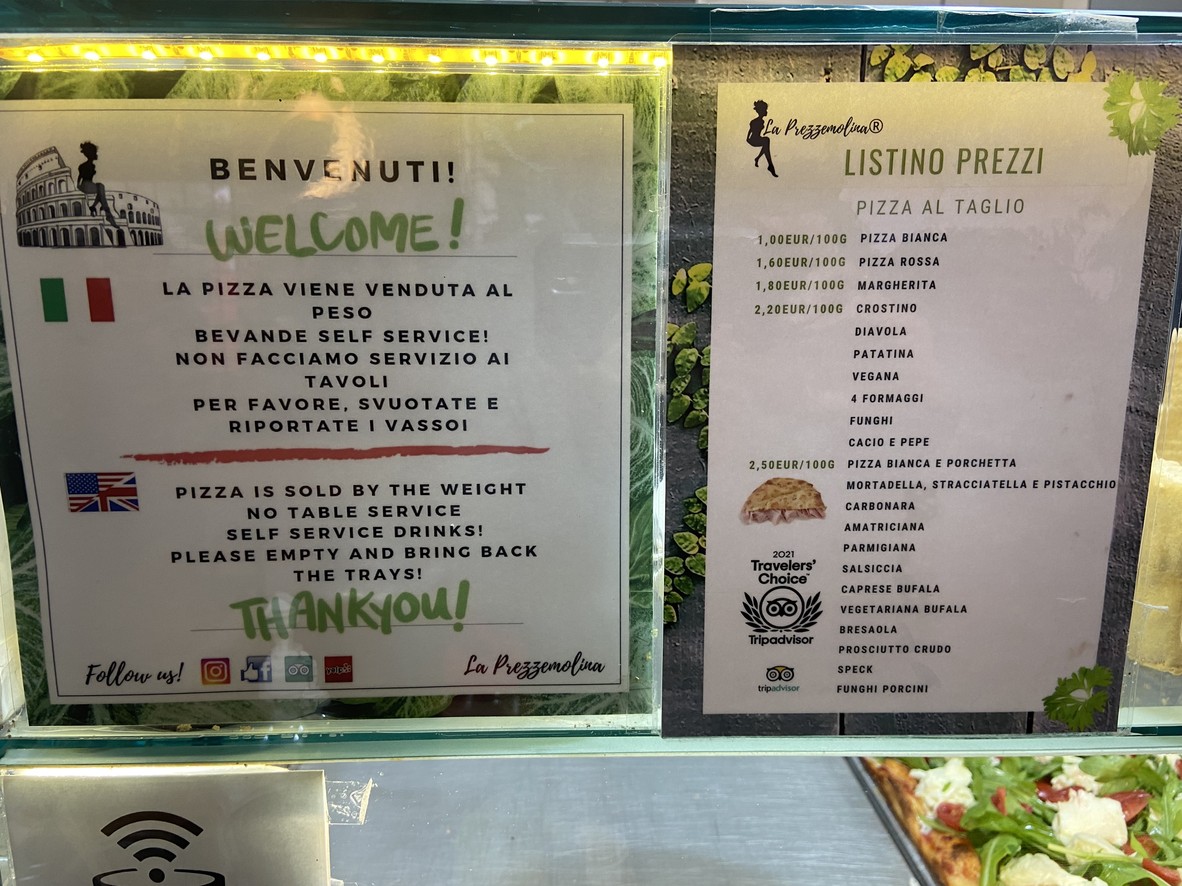 La Prezzemolina menu 2