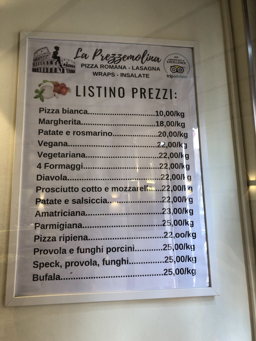 La Prezzemolina menu 3
