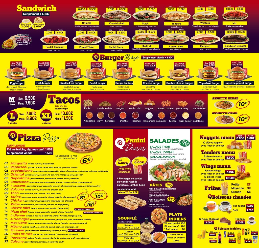 Quick Chicken and Pizzeria Restaurant Halal Food menu 2
