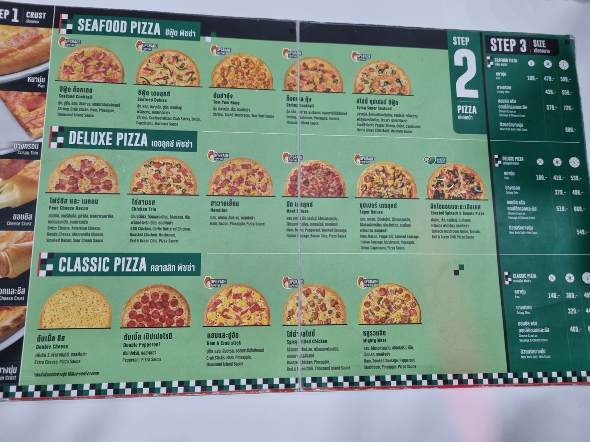 The Pizza Company Pratunum menu 1