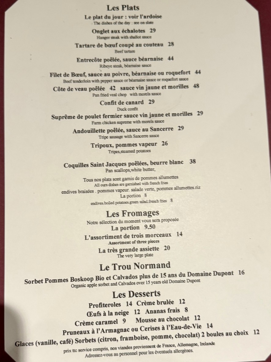 Le Griffonnier menu 2
