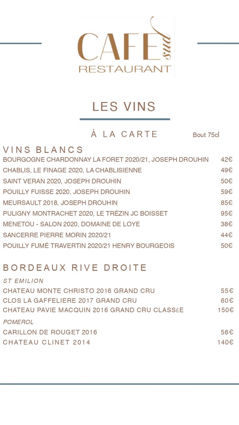 Café Sud menu 2