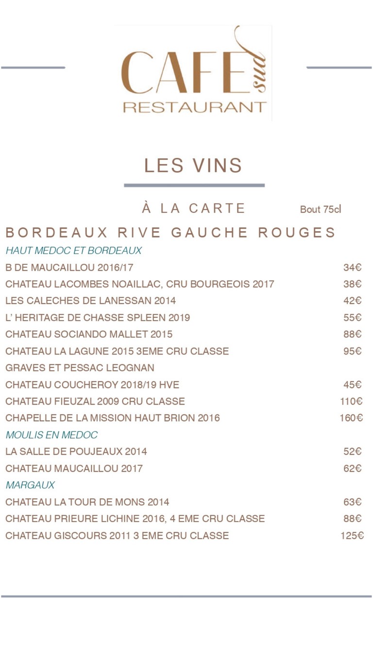 Café Sud menu 3
