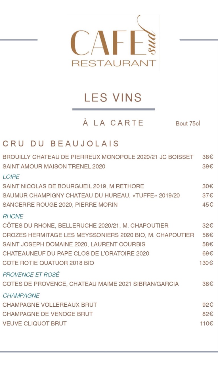 Café Sud menu 4