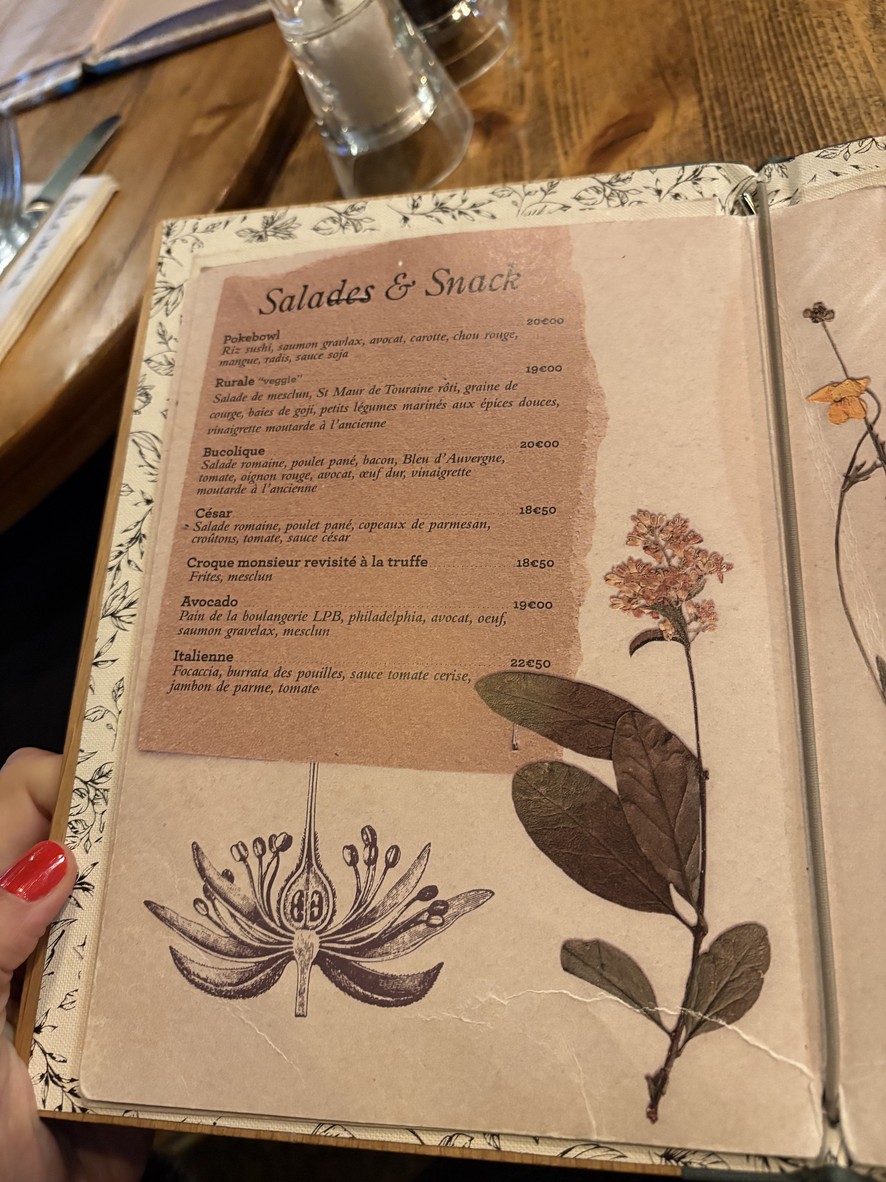 Le Blomet menu 1