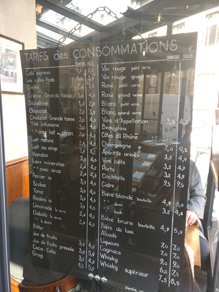 Le Central menu 1