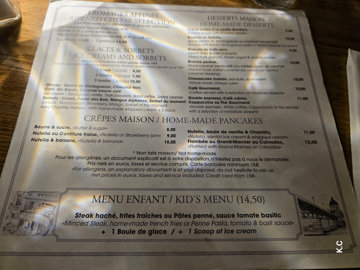 Café de la Régence menu 3