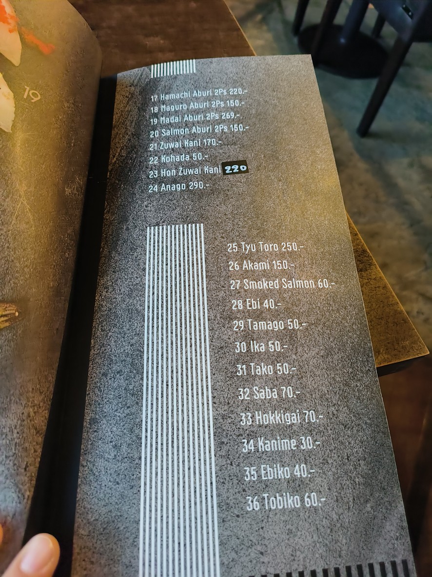 The Gallery Sushi Bar 蘇西和鵝肝大塊 menu 3