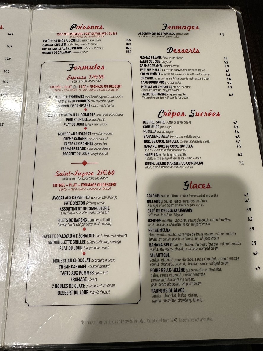 L'Atlantique menu 3