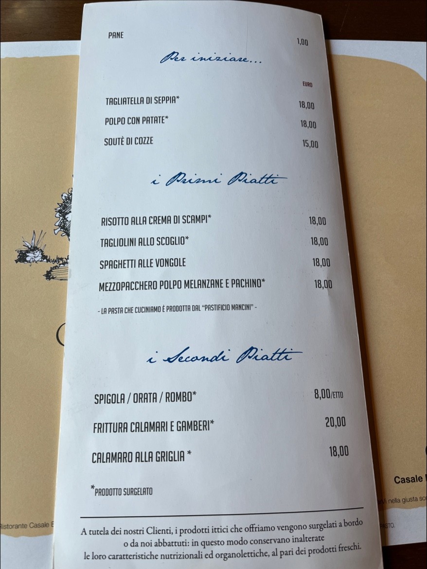 Casale Bel Poggio menu 2