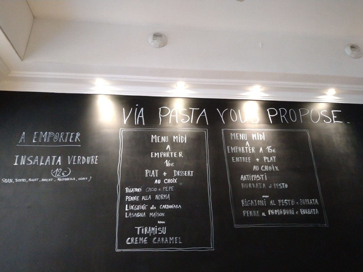 Via Pasta menu 2