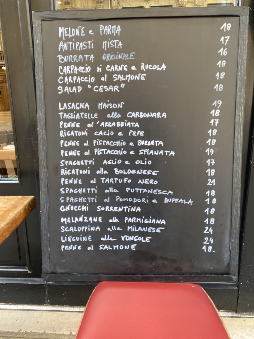 Via Pasta menu 3