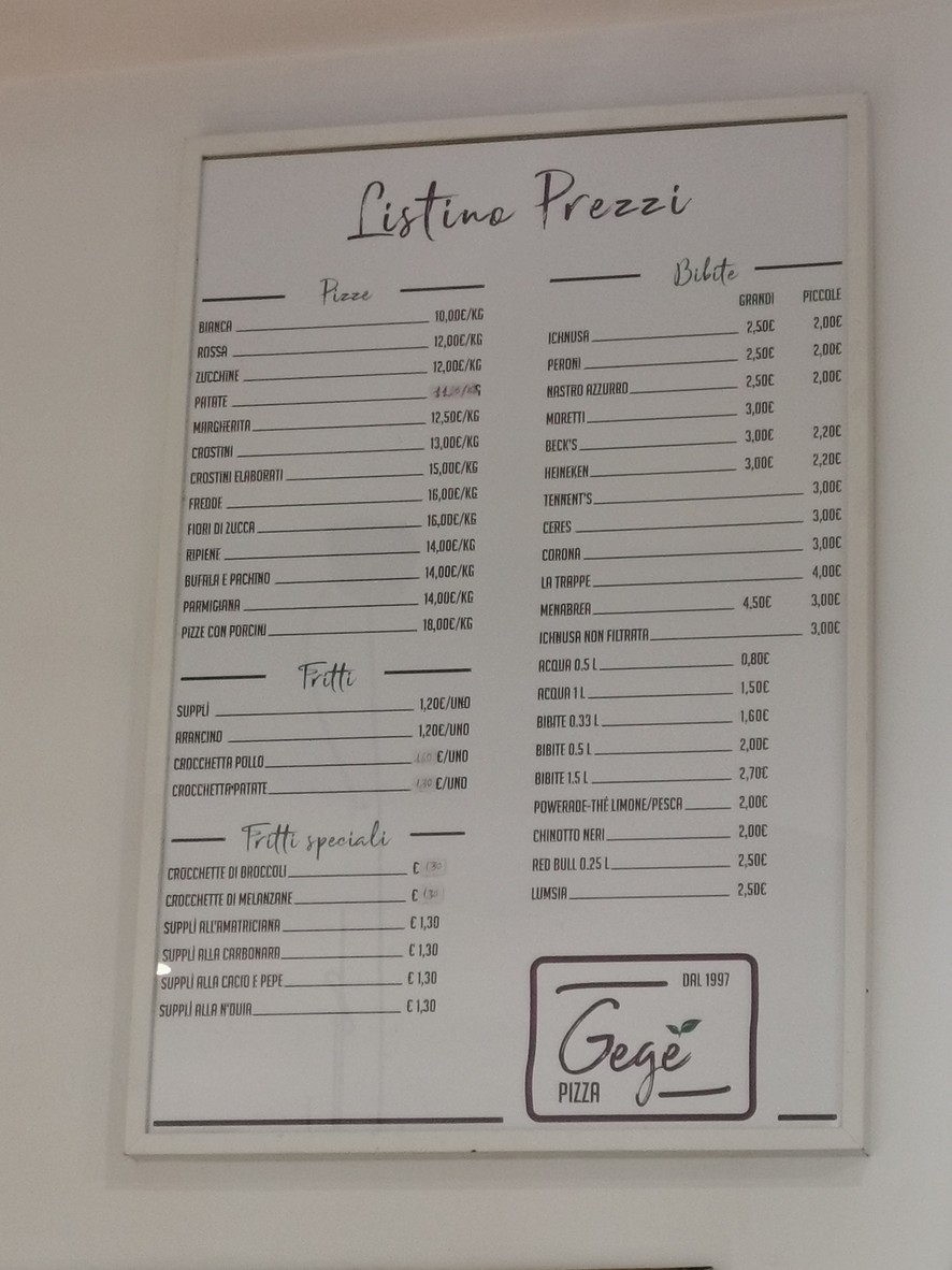 Pizza Gegè Corso di Francia menu 1