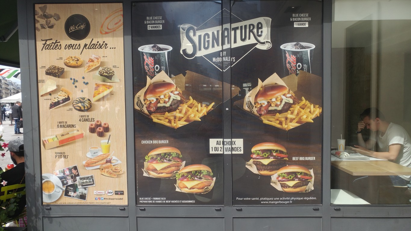 McDonald's Cadet menu 1