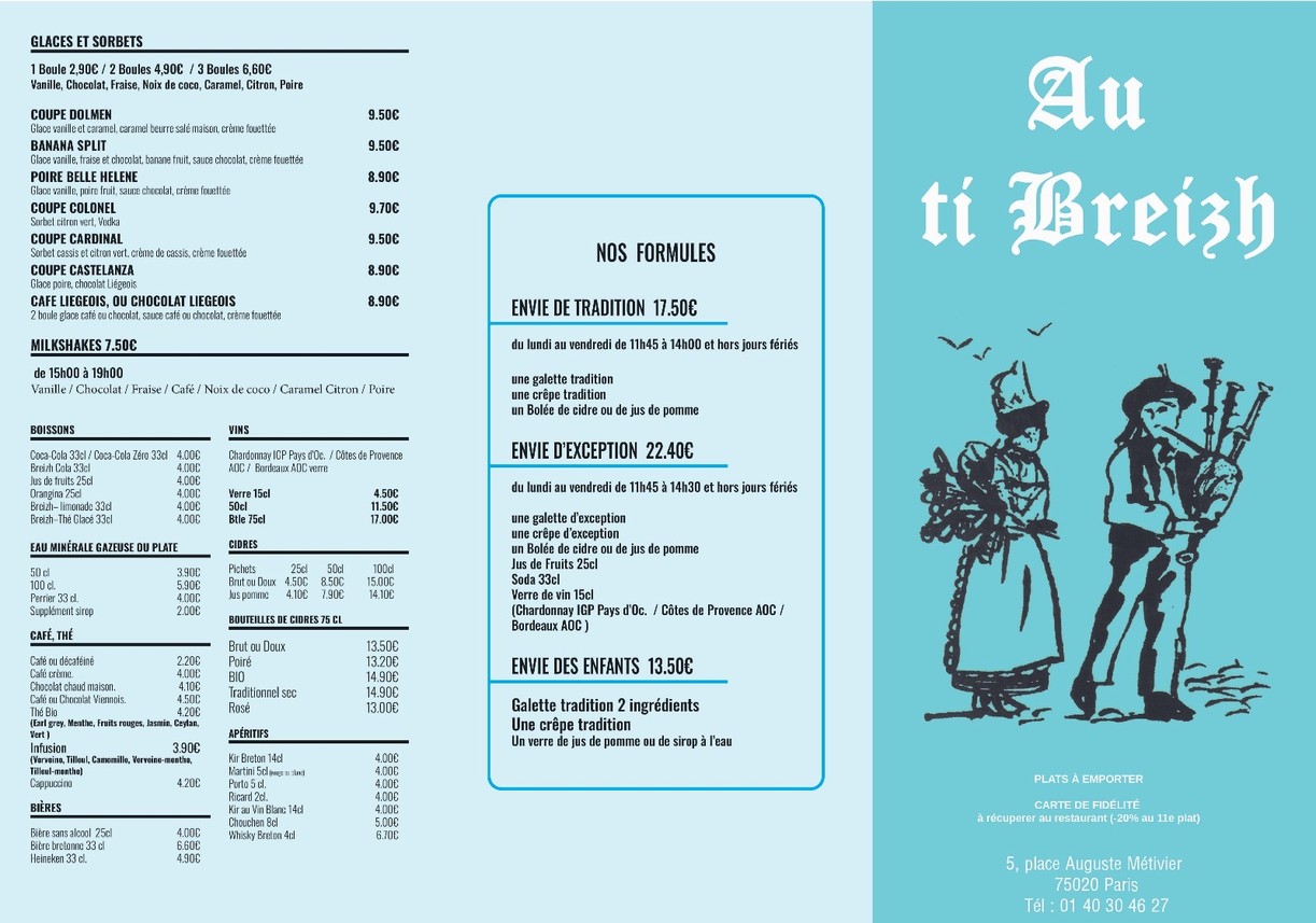 Au ti breizh menu 1