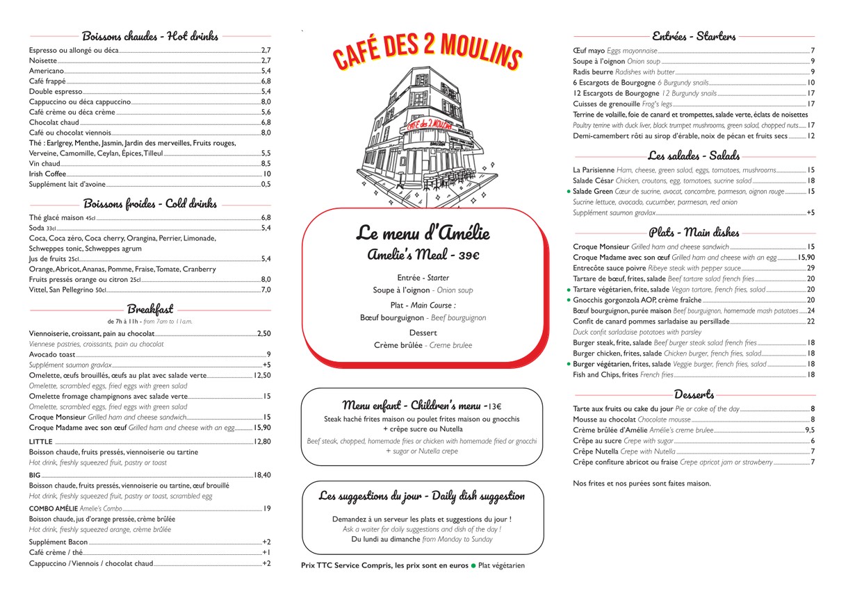 Café de Los Dos Molinos menu 1