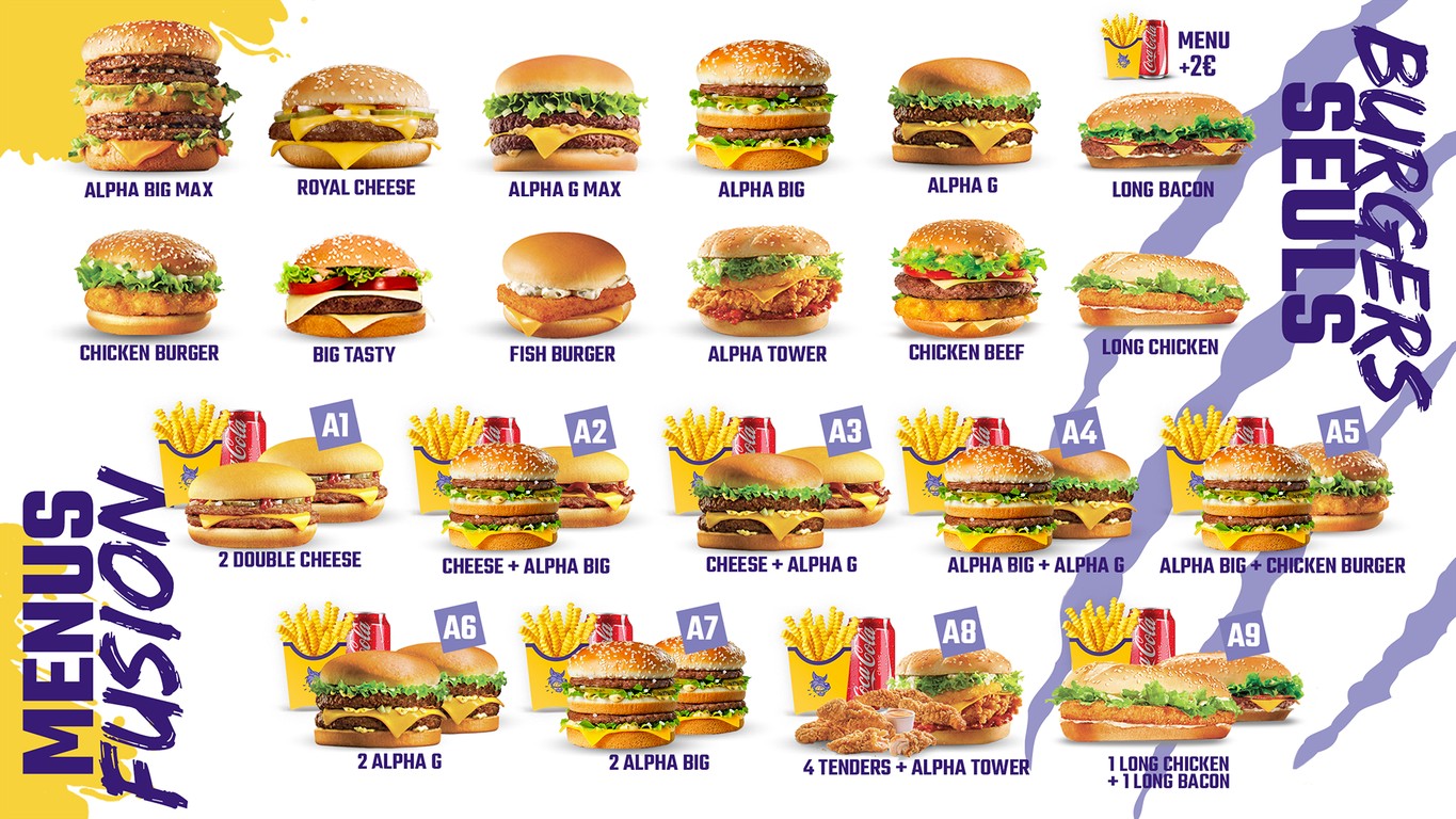 Alpha Burger Nanterre - Smash Burgers menu 2