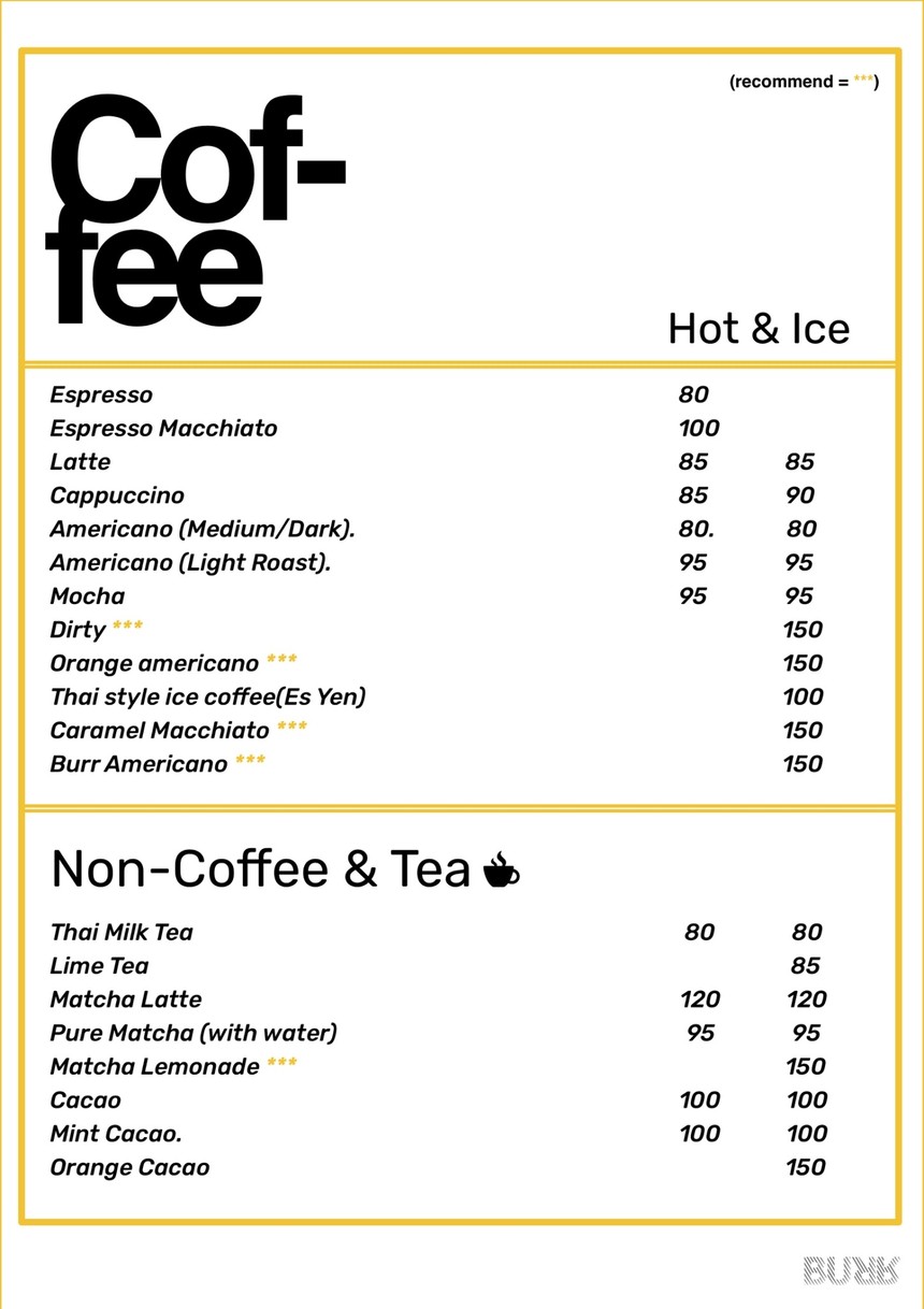 BURR 早餐和手工吐司 靠近 BTS Krung Thon Buri 站 menu 4