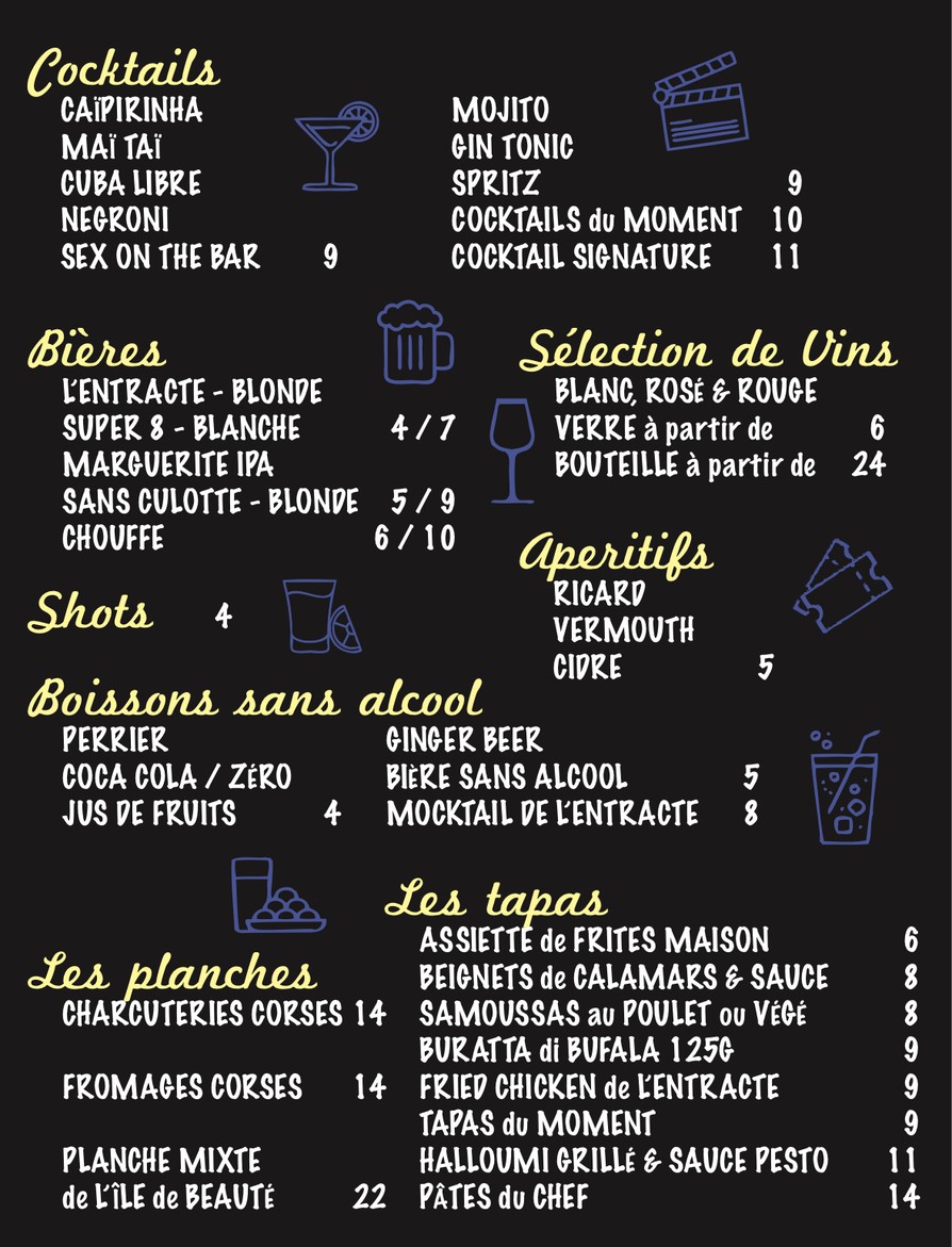 Café l'entracte menu 1
