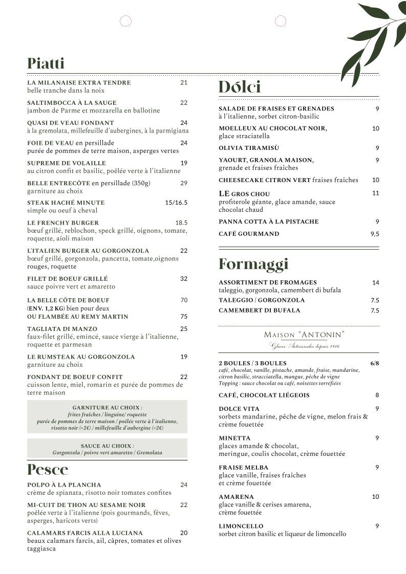 Olivia menu 3
