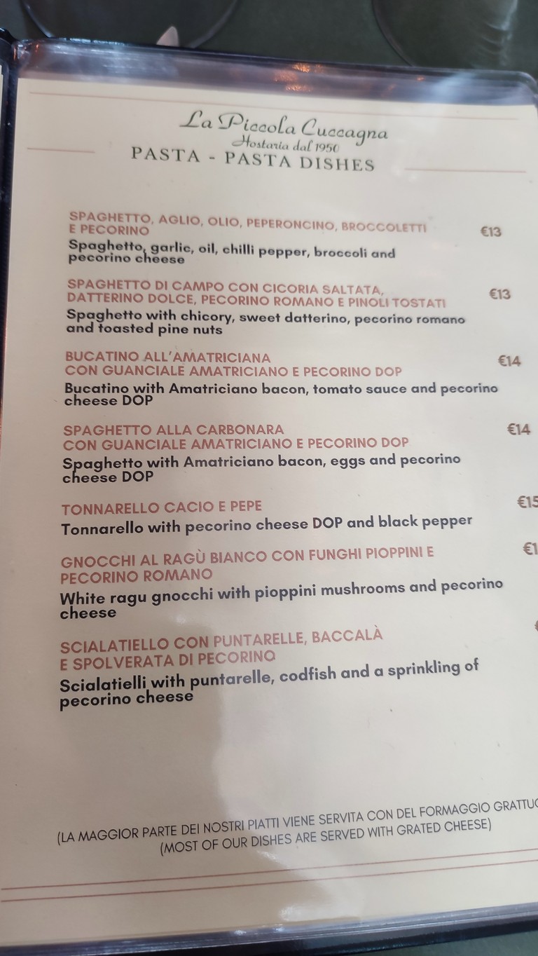 Pub Cuccagna menu 4