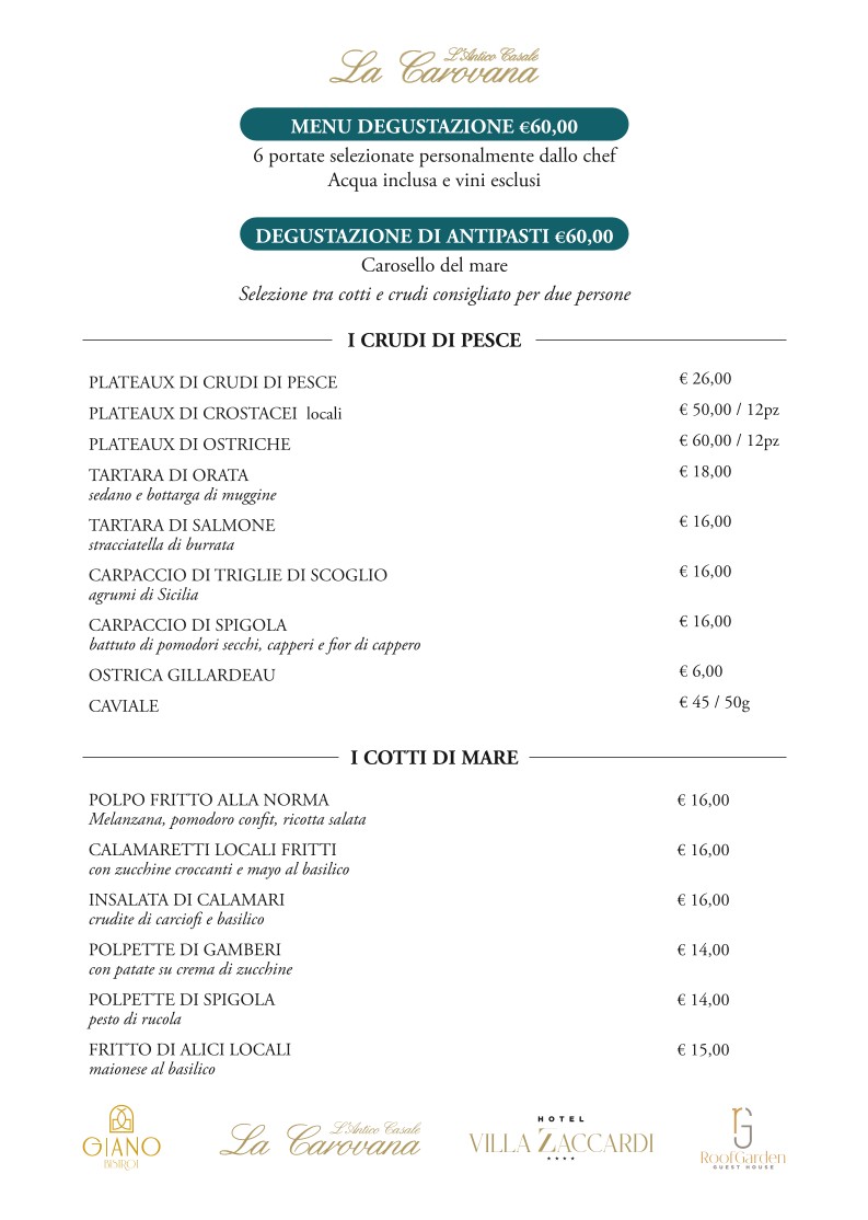 Antico Casale la Carovana menu 2