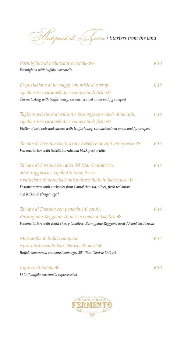 Fermento Bistrot Caffè menu 2