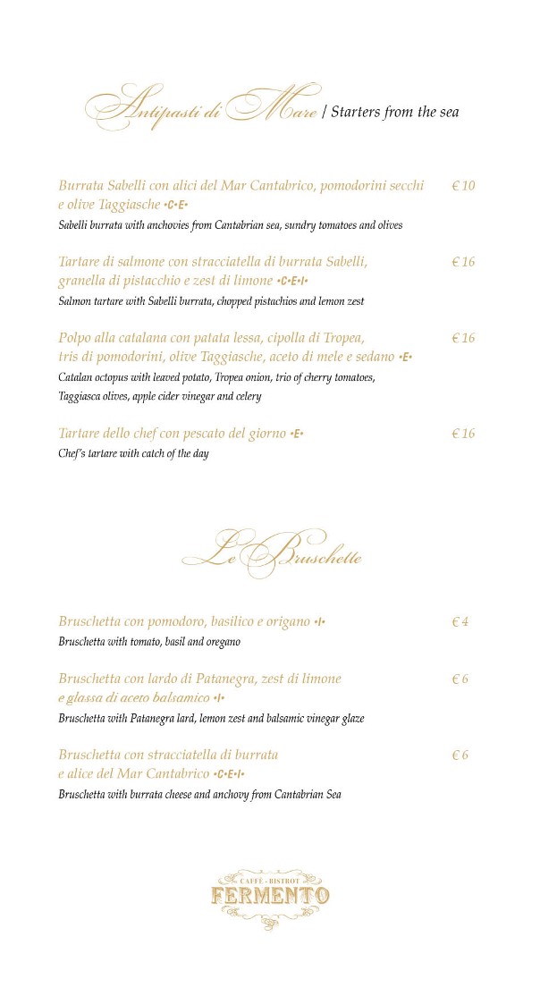 Fermento Bistrot Caffè menu 3