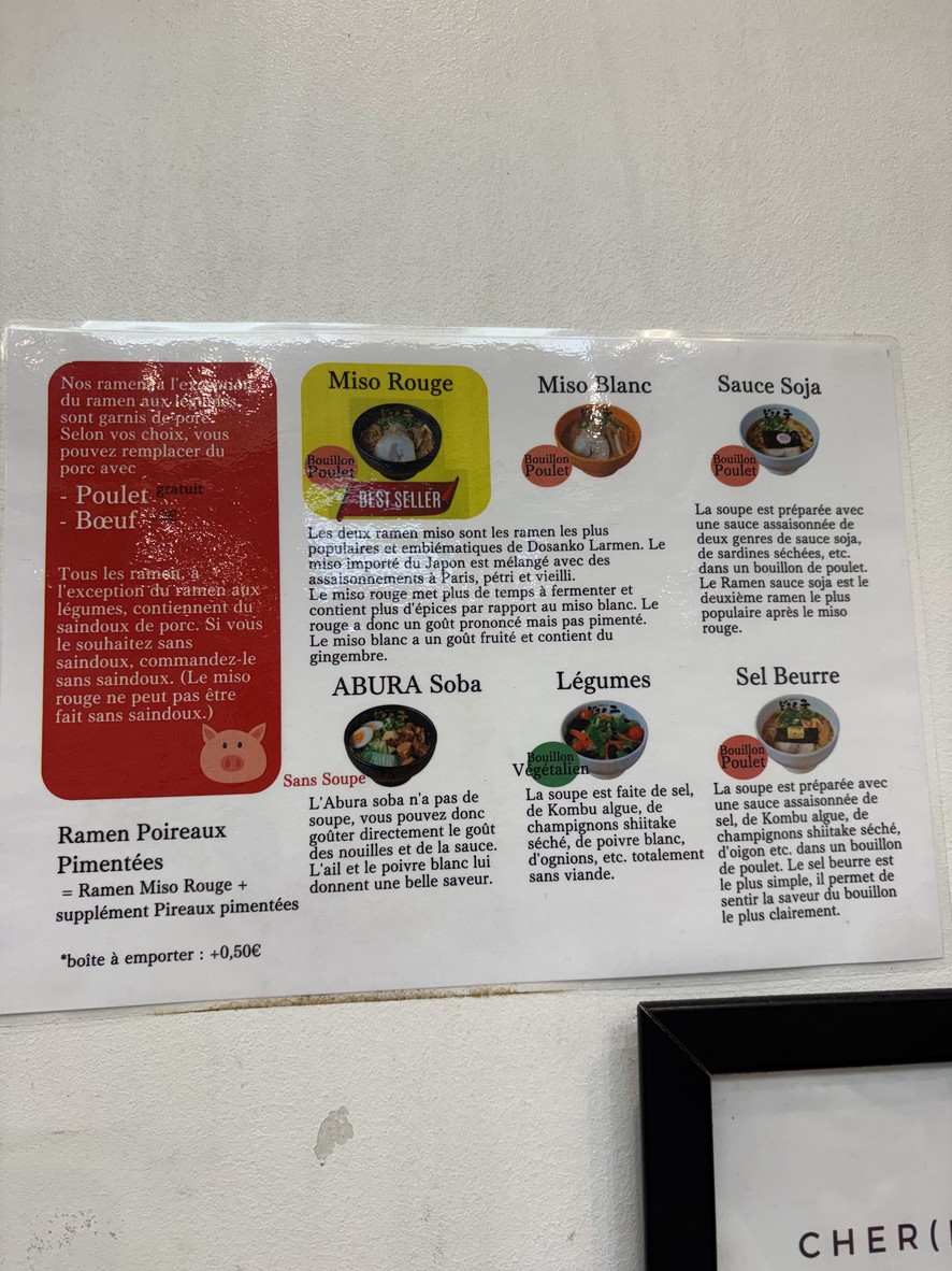 Dosanko Larmen menu 2