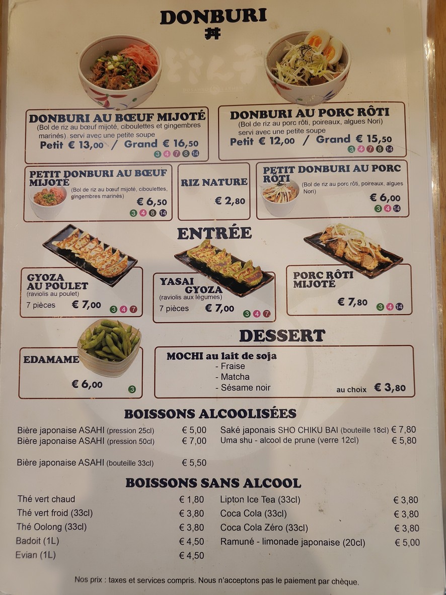 Dosanko Larmen menu 3