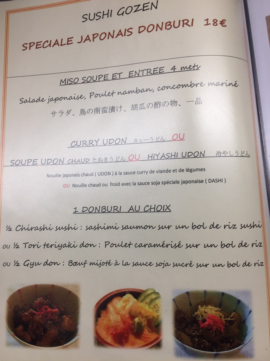 Sushi Gozen menu 2