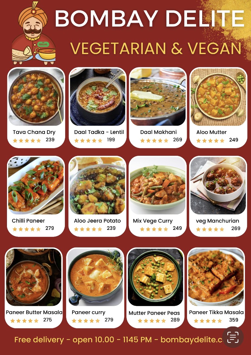 Bombay Delight Indian restaurant menu 3
