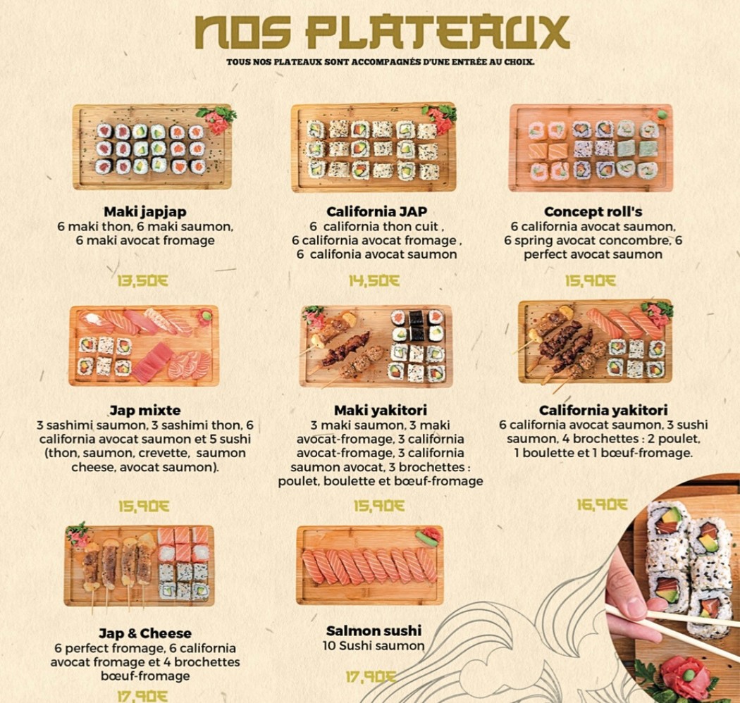 Japjap Sushi menu 4