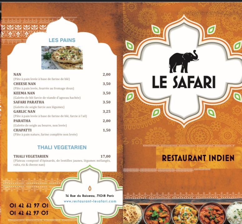 Le Safari menu 1