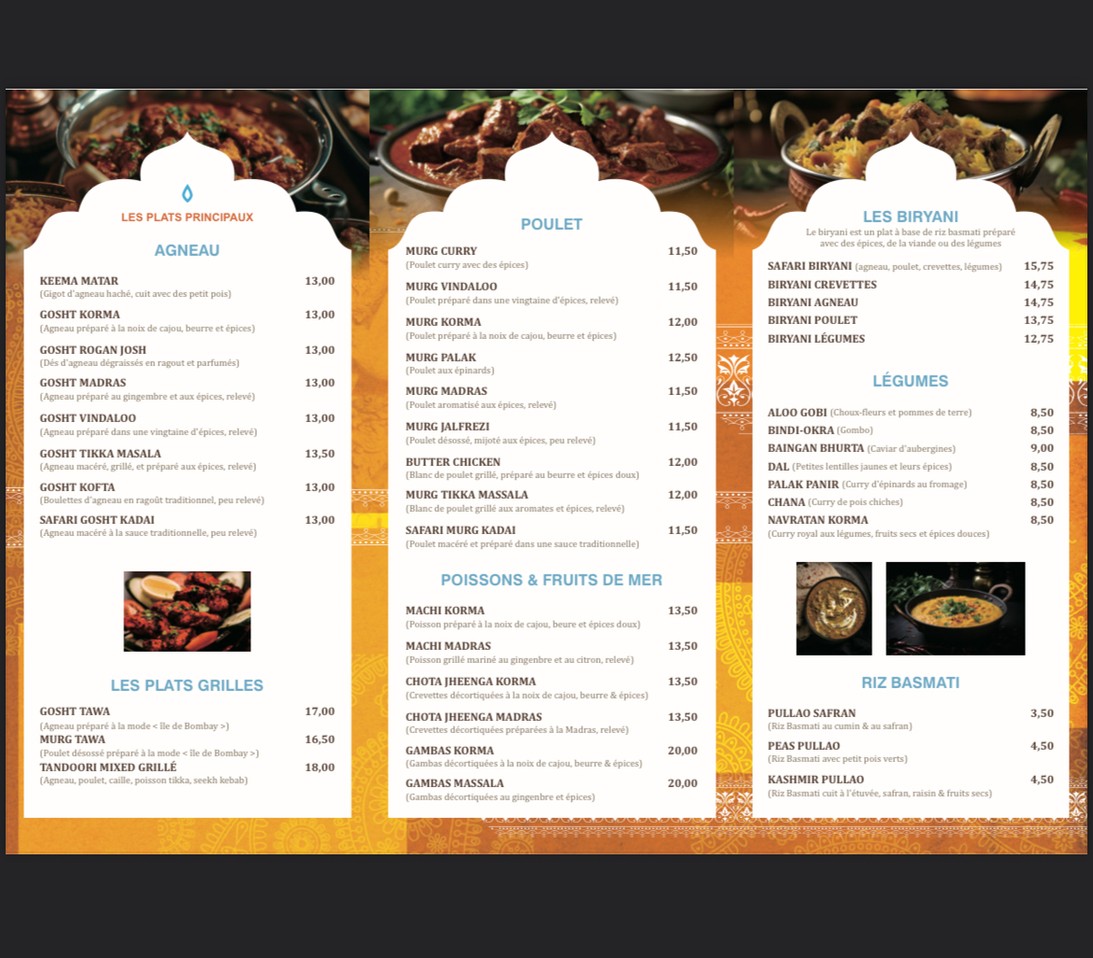 Le Safari menu 3