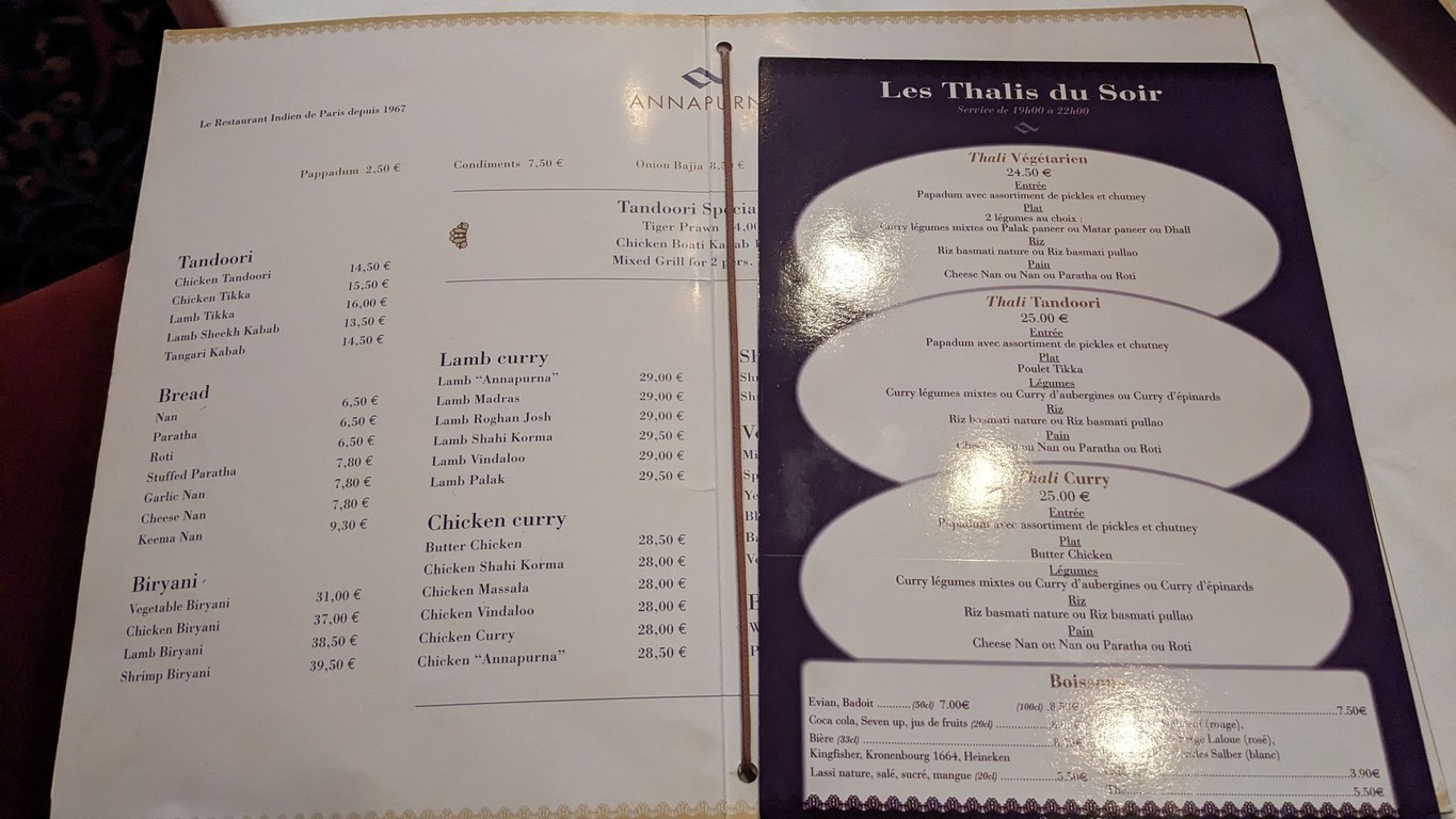 Annapurna menu 2