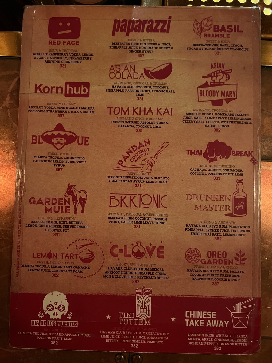 Revolucion Cocktail menu 2