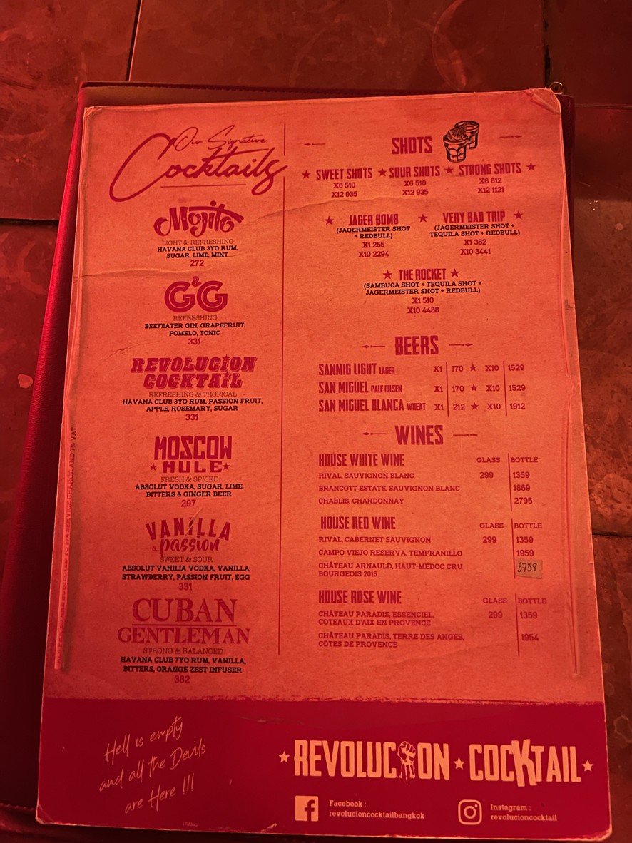 Revolucion Cocktail menu 4