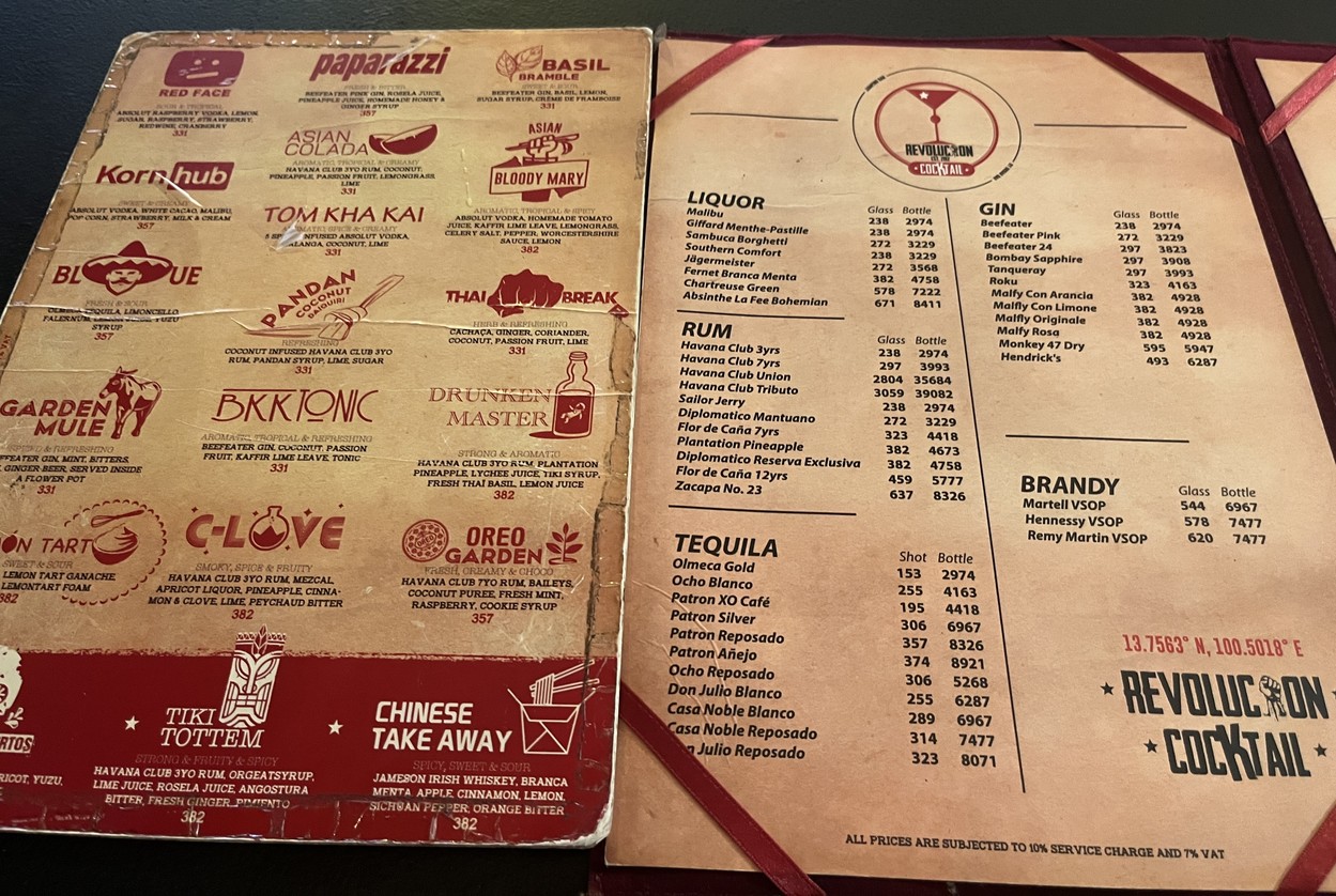 Revolucion Cocktail menu 5