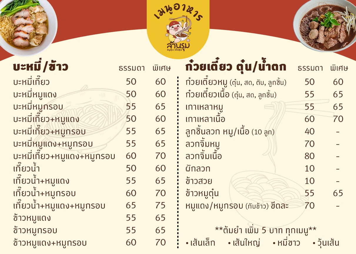 Lan Rum (Braised Pork, Braised Beef, Wonton Noodles, Steak) menu 3