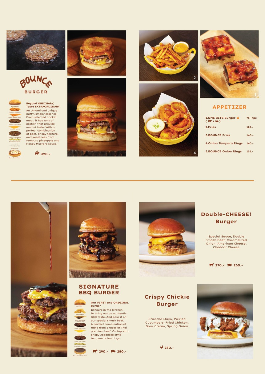 Bounce Burger - Premium Homemade Burger menu 1