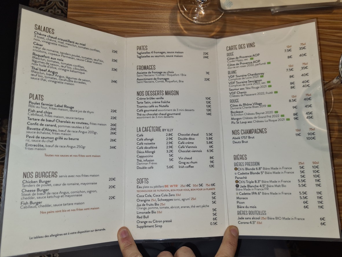 Le Pavé de Versailles menu 2