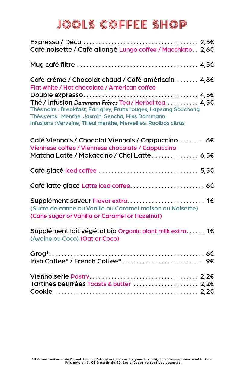 Bistrot JOOLS menu 4